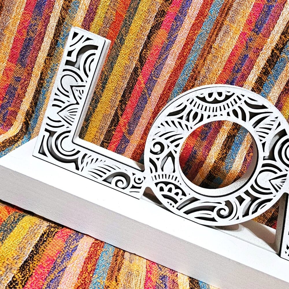 "LOVE". Table or Shelf Wood Home Décor. NWT. - Picture 7 of 15